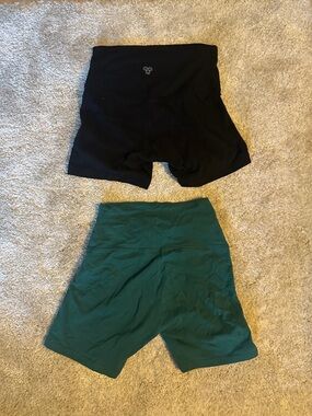 TNA Black & Green High-Waist Bike Shorts Bundle